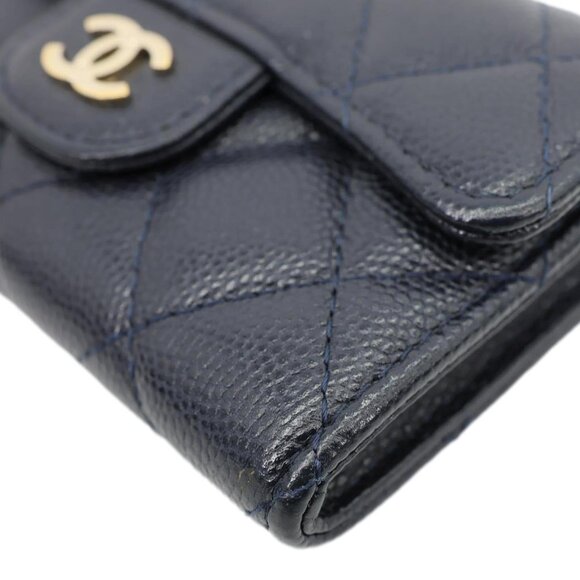 Chanel Classic Flap Quilted Caviar Leather Card Holder Wallet Black - Picture 6 of 12